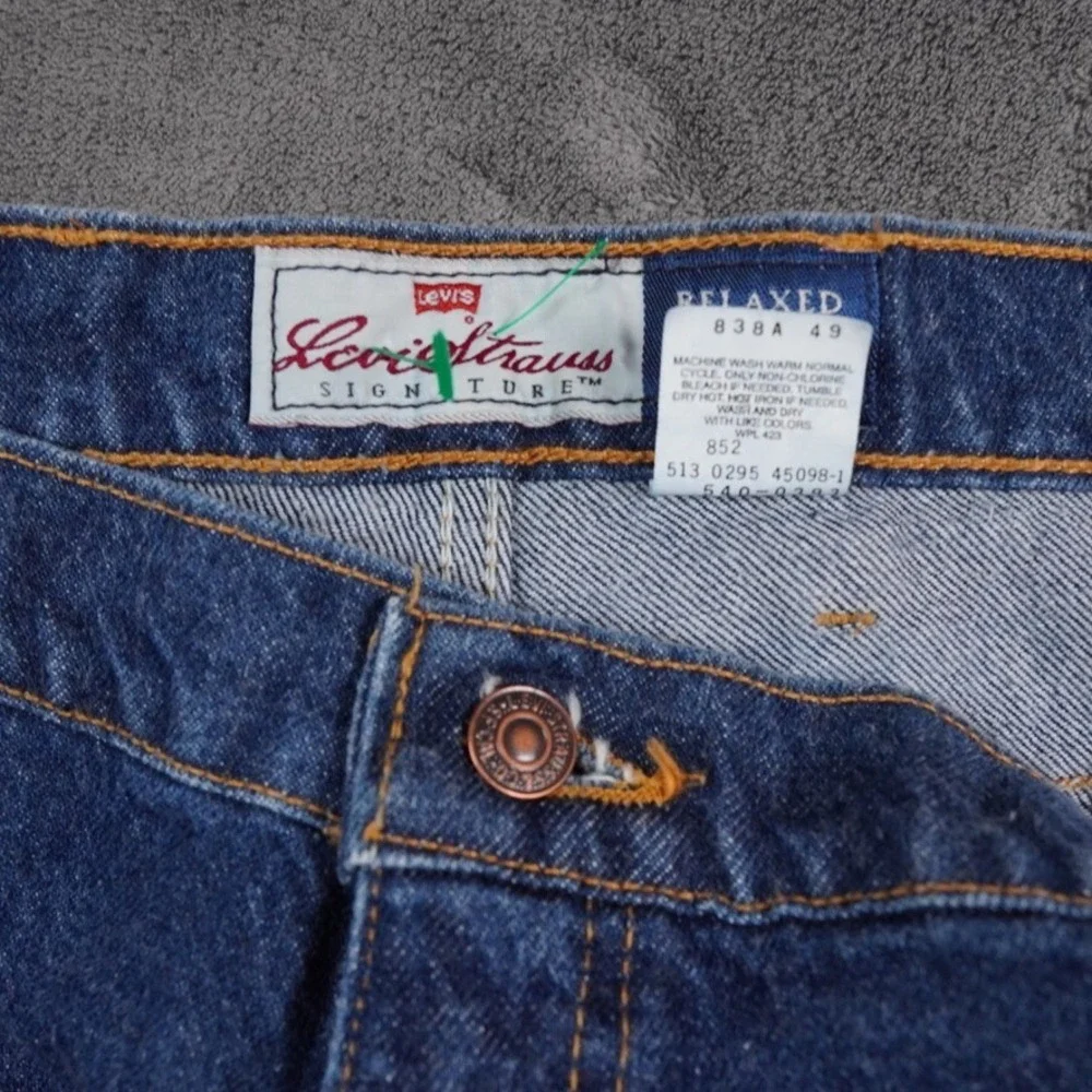 VTG Levis 540 Jeans Mens 44x34 (42x34) Blue‎ Orange Tab Dark Wash Black Bat Wing